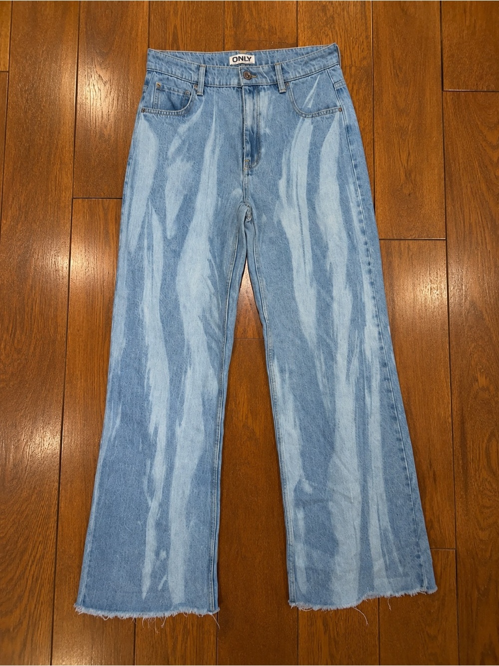 Only Denim Two-Tone Light Blue Wide Leg Jeans Approx Sz 8 NWOT